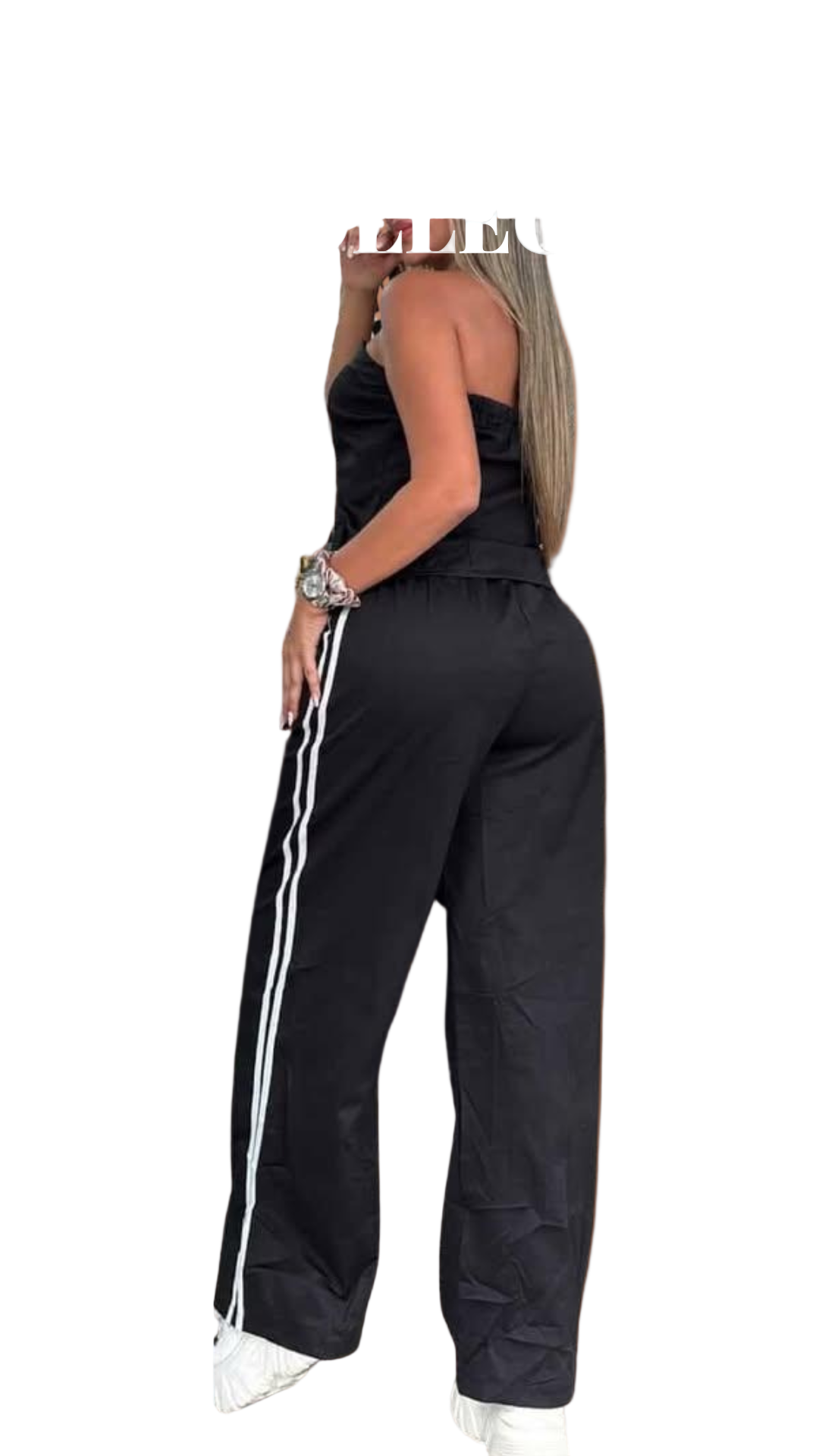 Set Strapless Power 2 Piezas - Top Zipper y Pantalón Deportivo