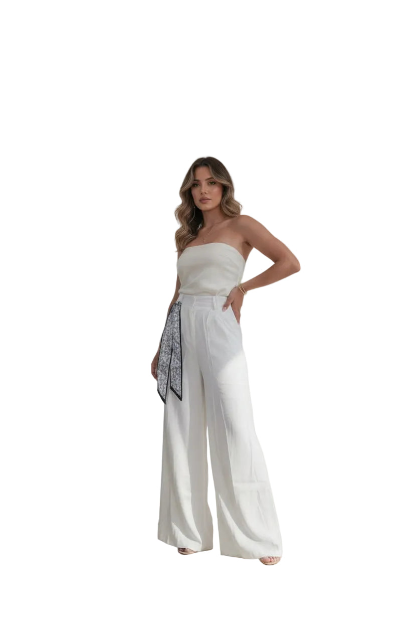 Pantalón Blanco con Pañuelo