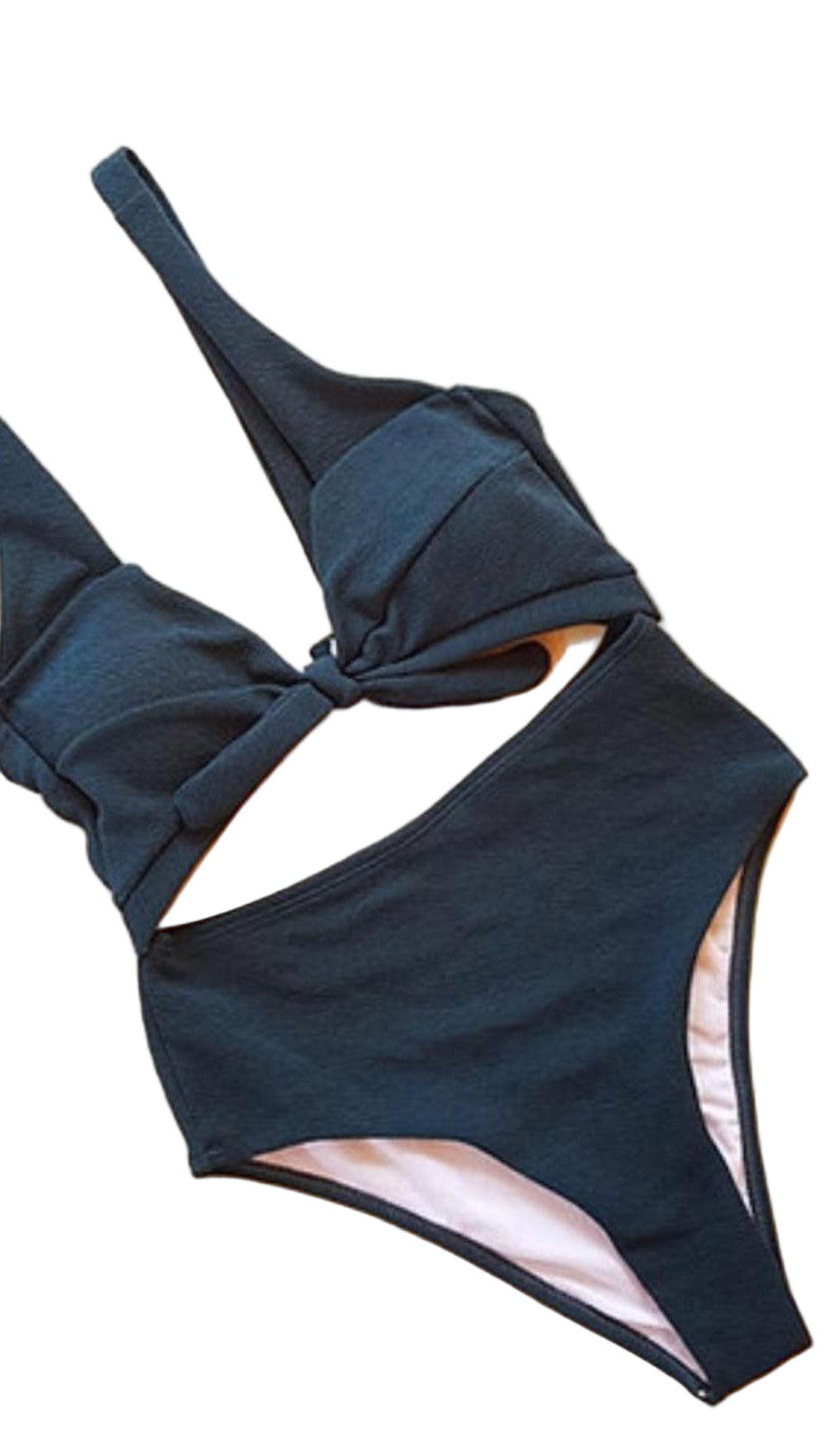 Traje de Baño Una Pieza Mostaza - Cut-Out Moderno