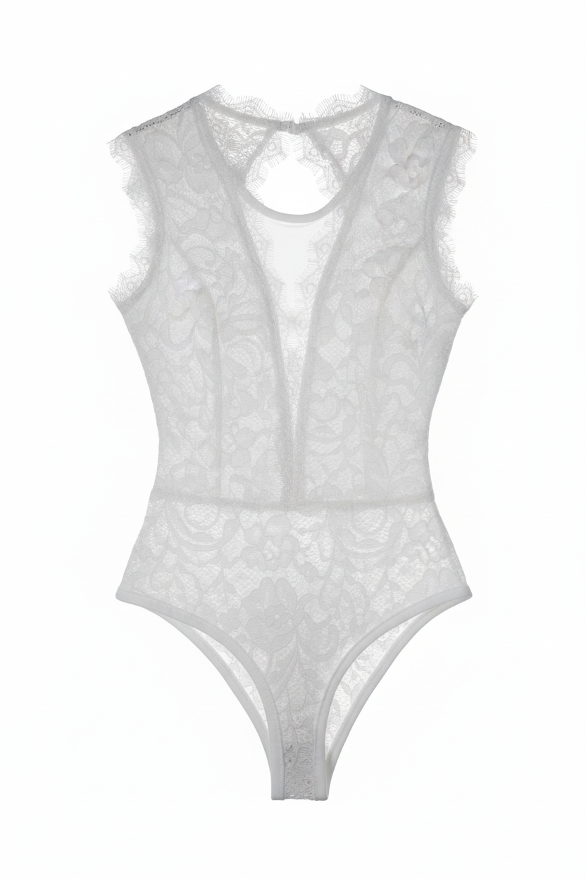 Body Italiano de Encaje Blanco