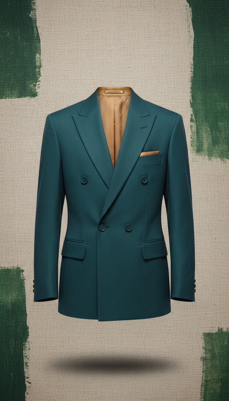 Structured deep teal blazer