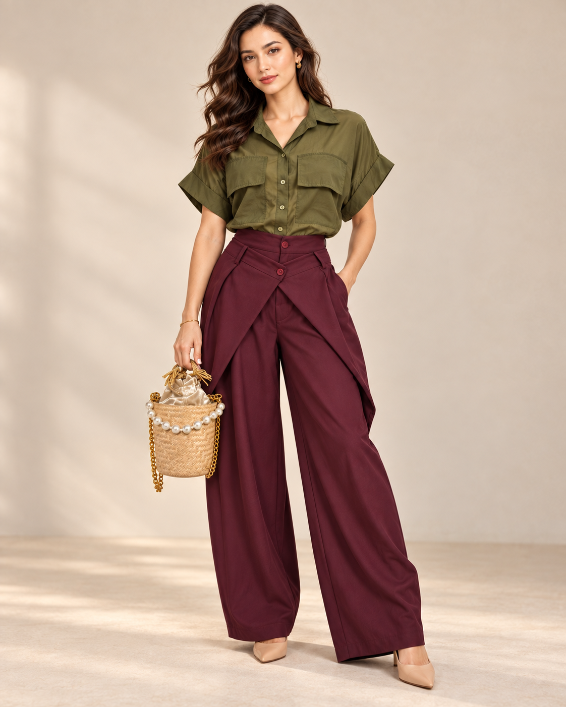 Blusa In Italy con Botones y Bolsillos