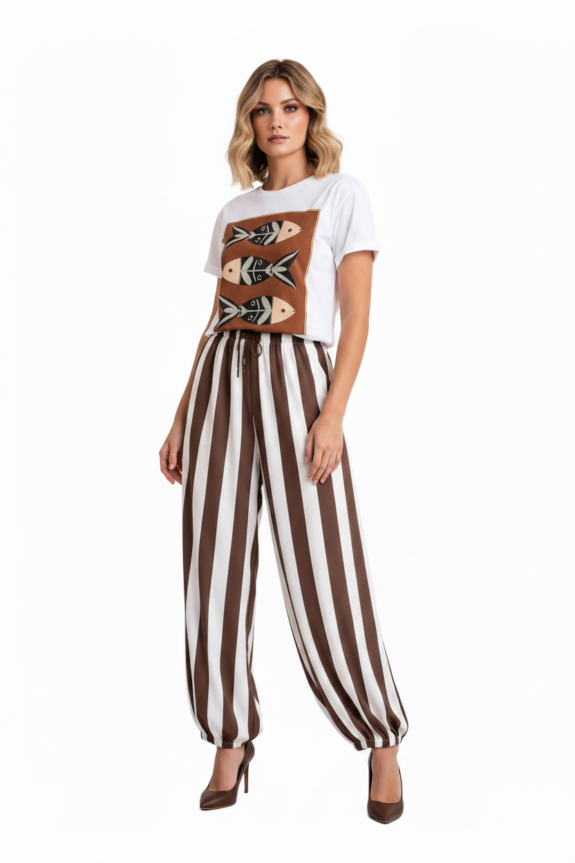 Pantalón Italiano a Rayas — Estilo Jogger