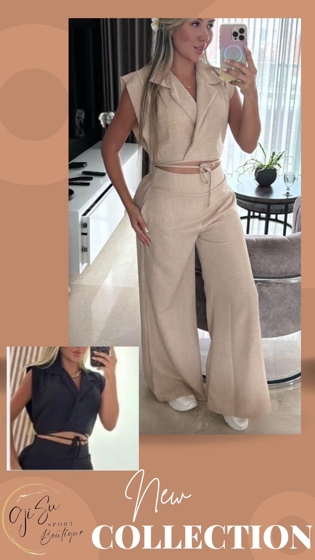 Set Formal Blusa Cruzada + Pantalón Bota Ancha
