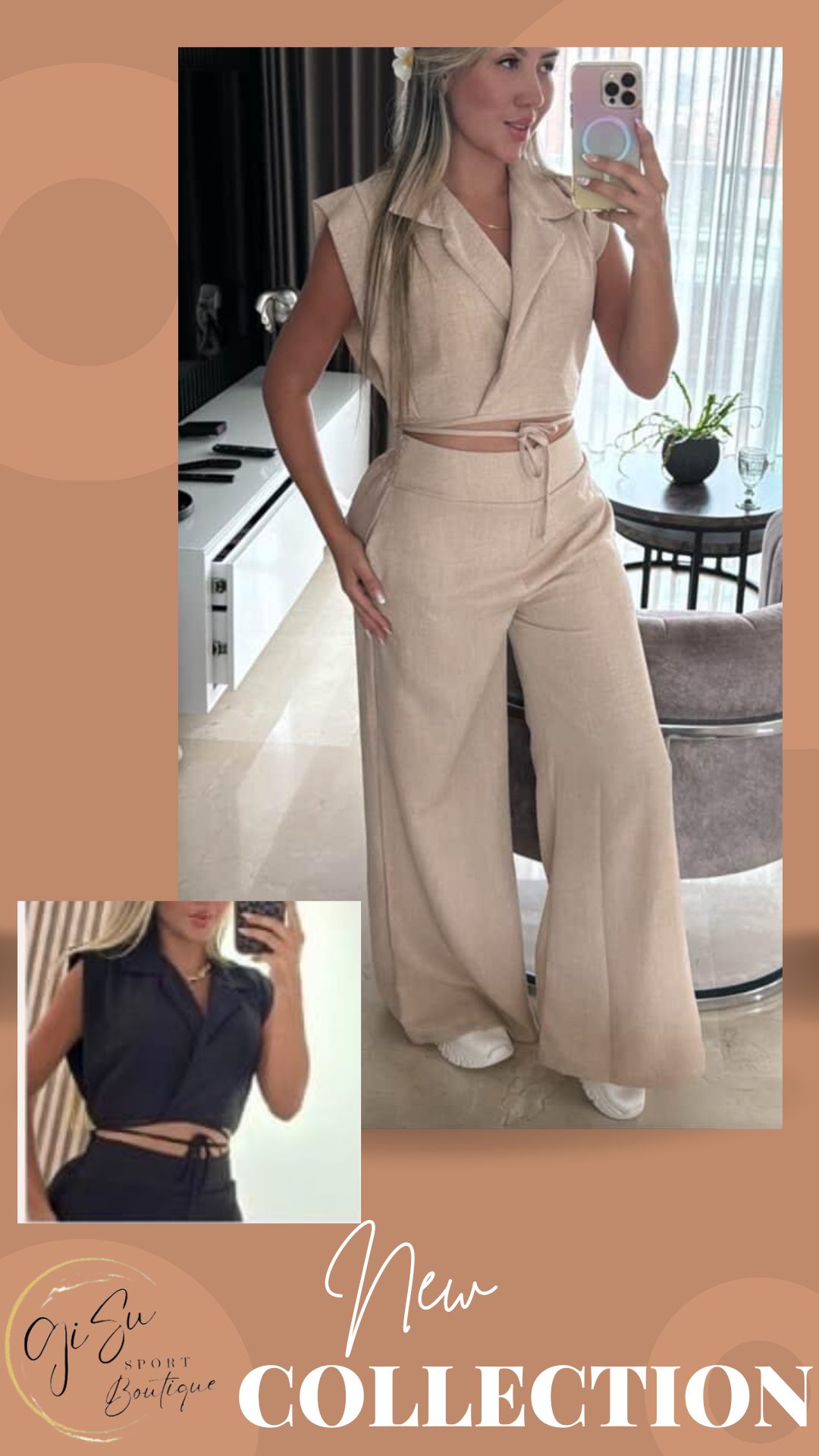 Set Formal Blusa Cruzada + Pantalón Bota Ancha