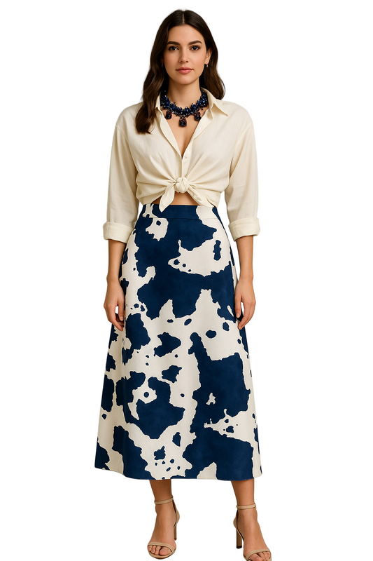 Falda larga Blue Cow - Elegancia y comodidad única