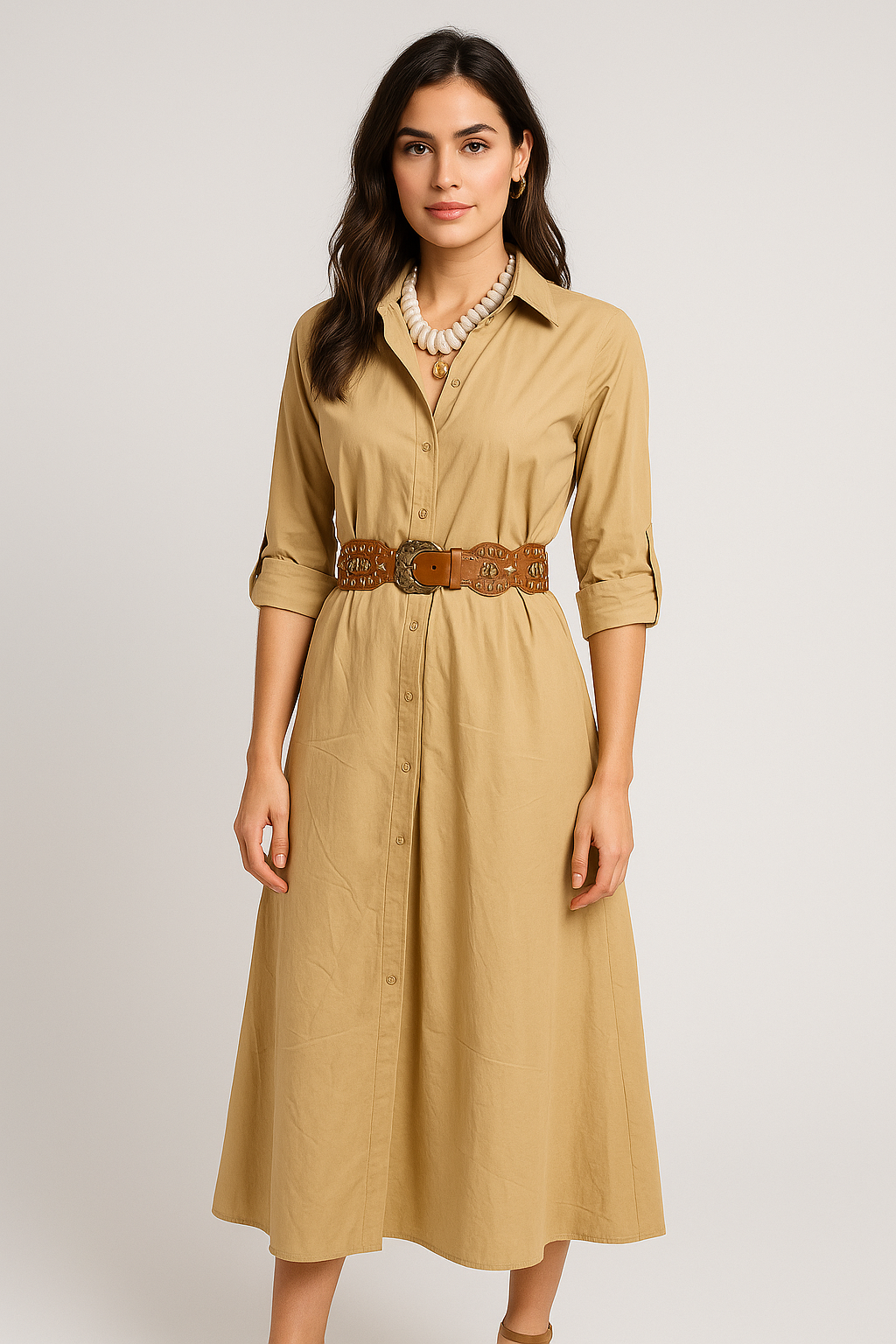 Vestido "Siena Doré" – Elegancia Natural