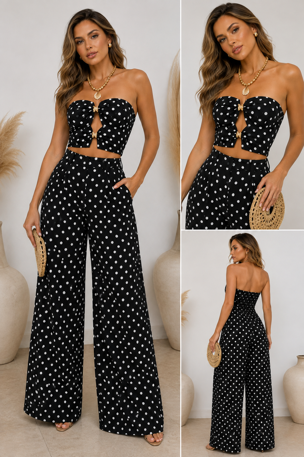Top crop polka dots blanco y negro – GiSu Boutique PR