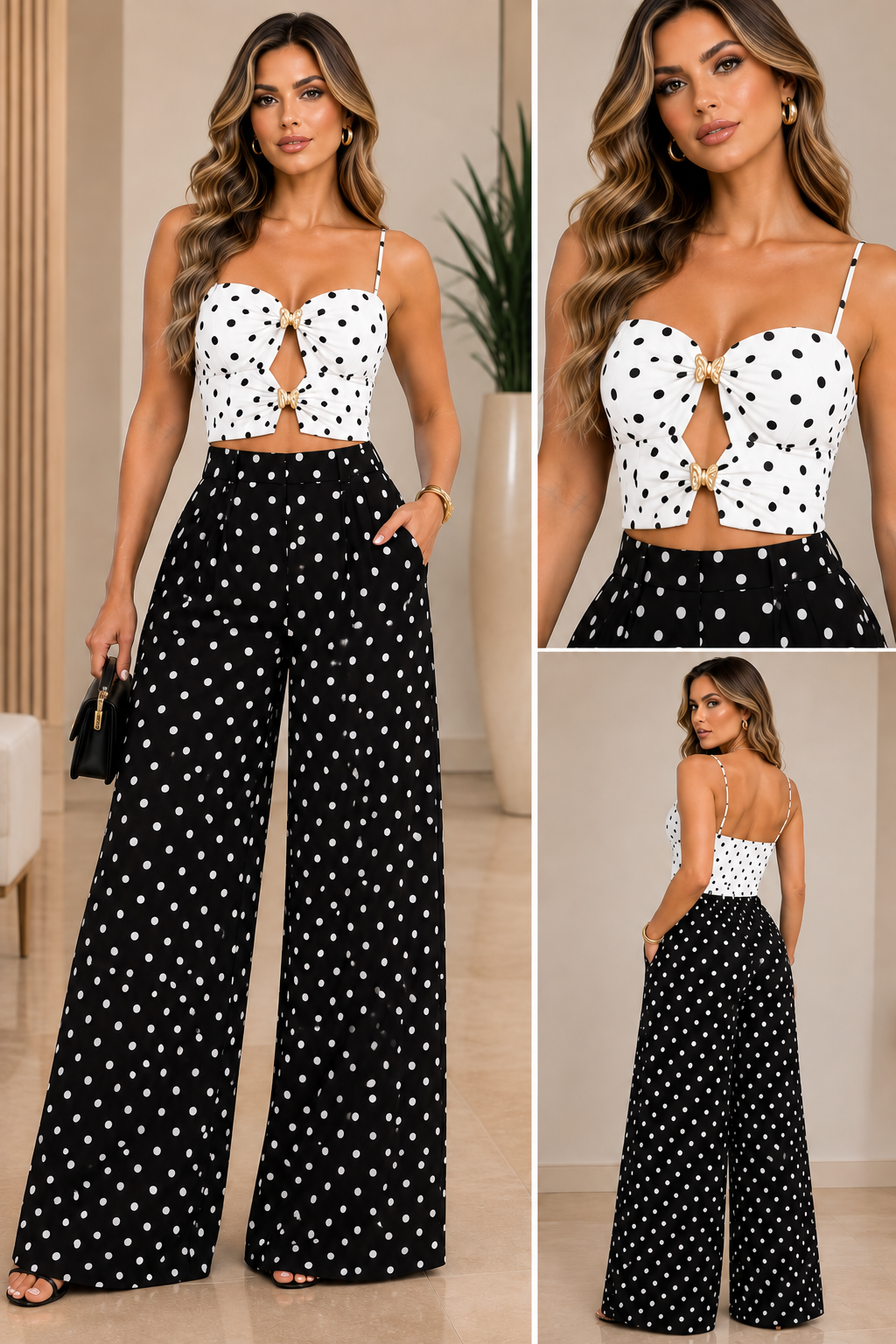 Top bustier polka dots negro – GiSu Boutique PR