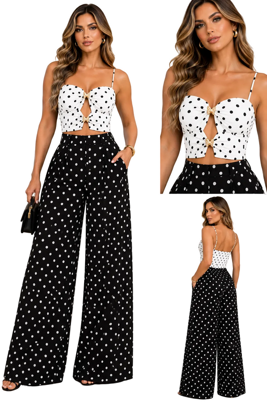 Top bustier polka dots negro – GiSu Boutique PR