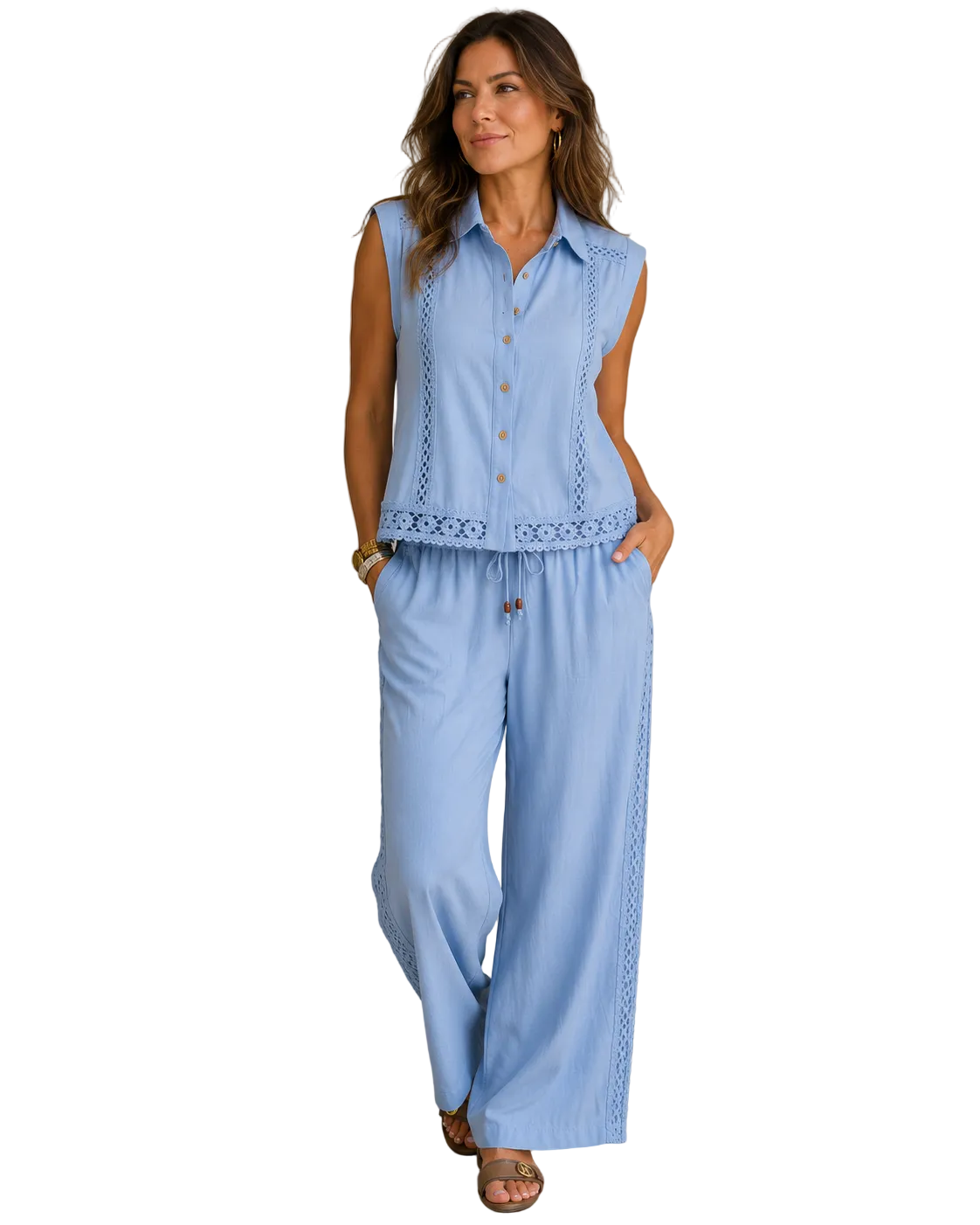 Set Dos Piezas Azul - Top + Pantalón