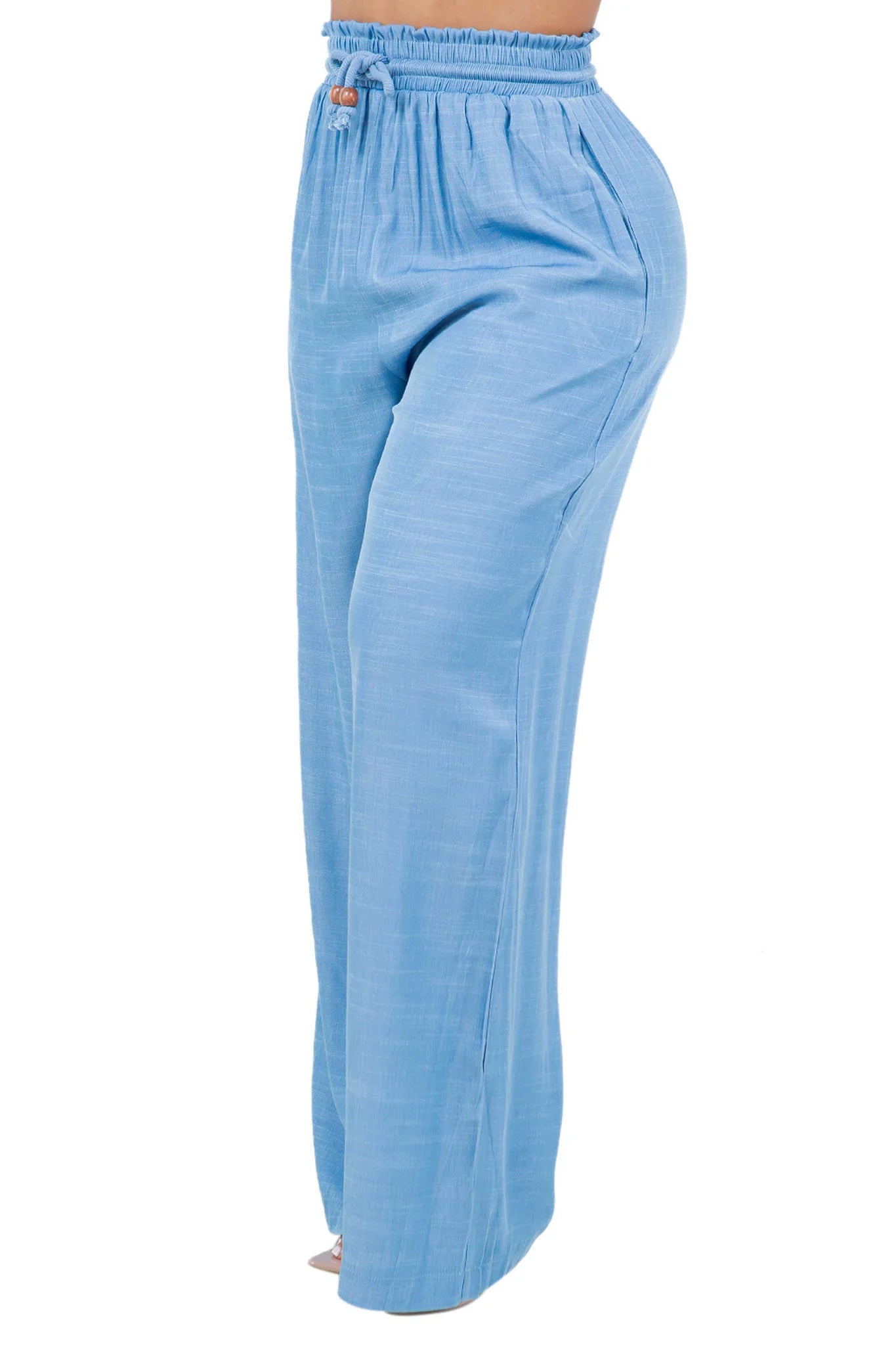 Women's Casual  Resort Wear Palazzo Pant with Drawstring Waist Rayon Blend