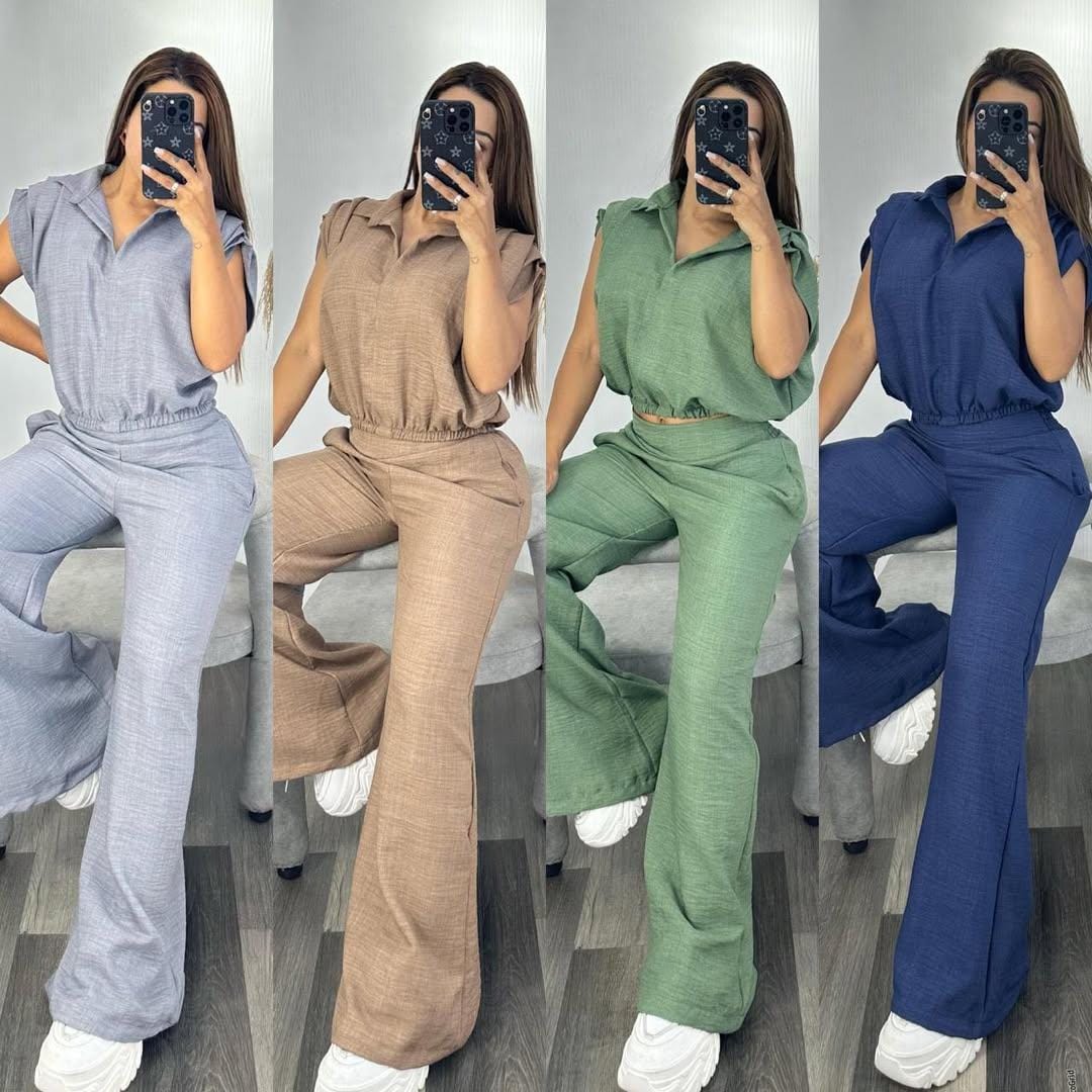 Set Casual con Pantalón Acampanado – Comodidad y Estilo en Uno