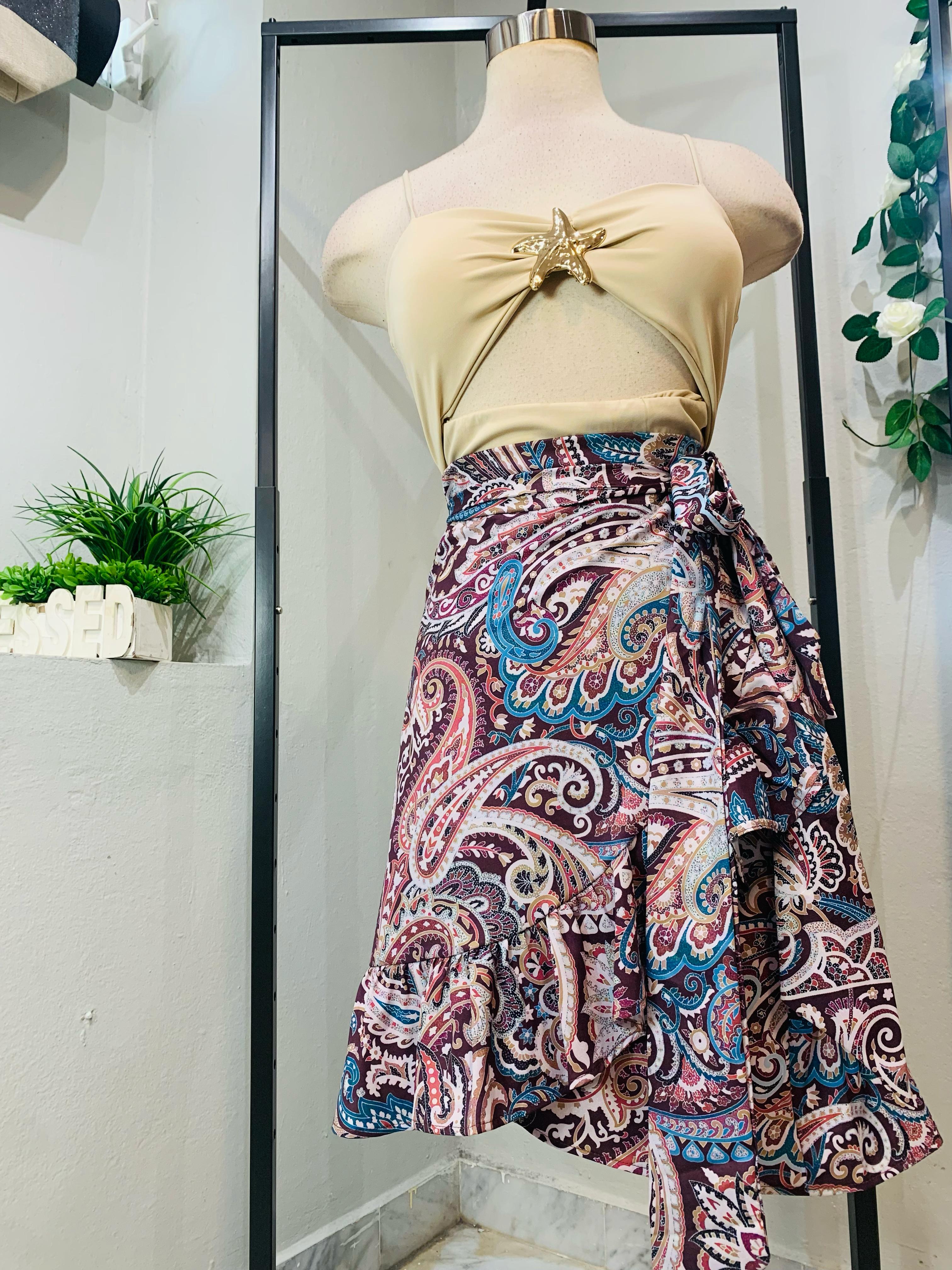 Nylon Wrap Around Skirt