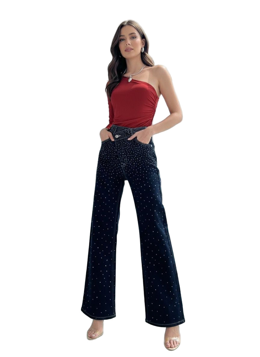 Asymmetric Sparkle Jean Italy