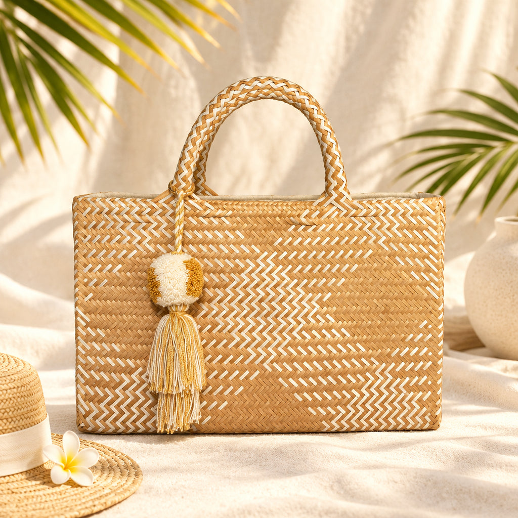 Bolso Boho Chic – Arena y Crema
