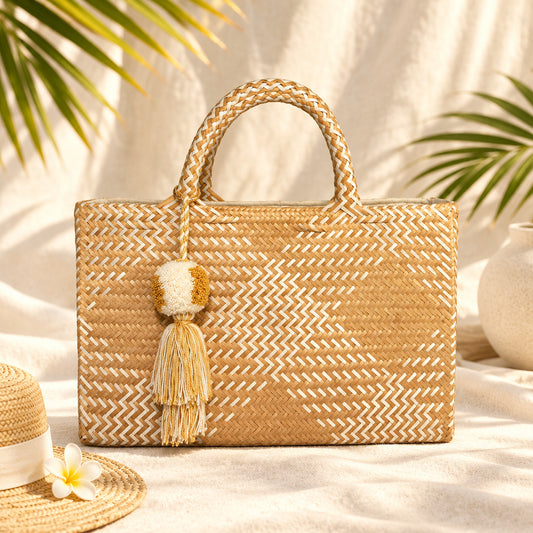 Bolso Boho Chic – Arena y Crema