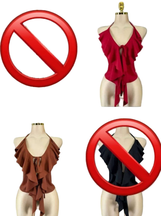 Top Halter Volantes Elegante
