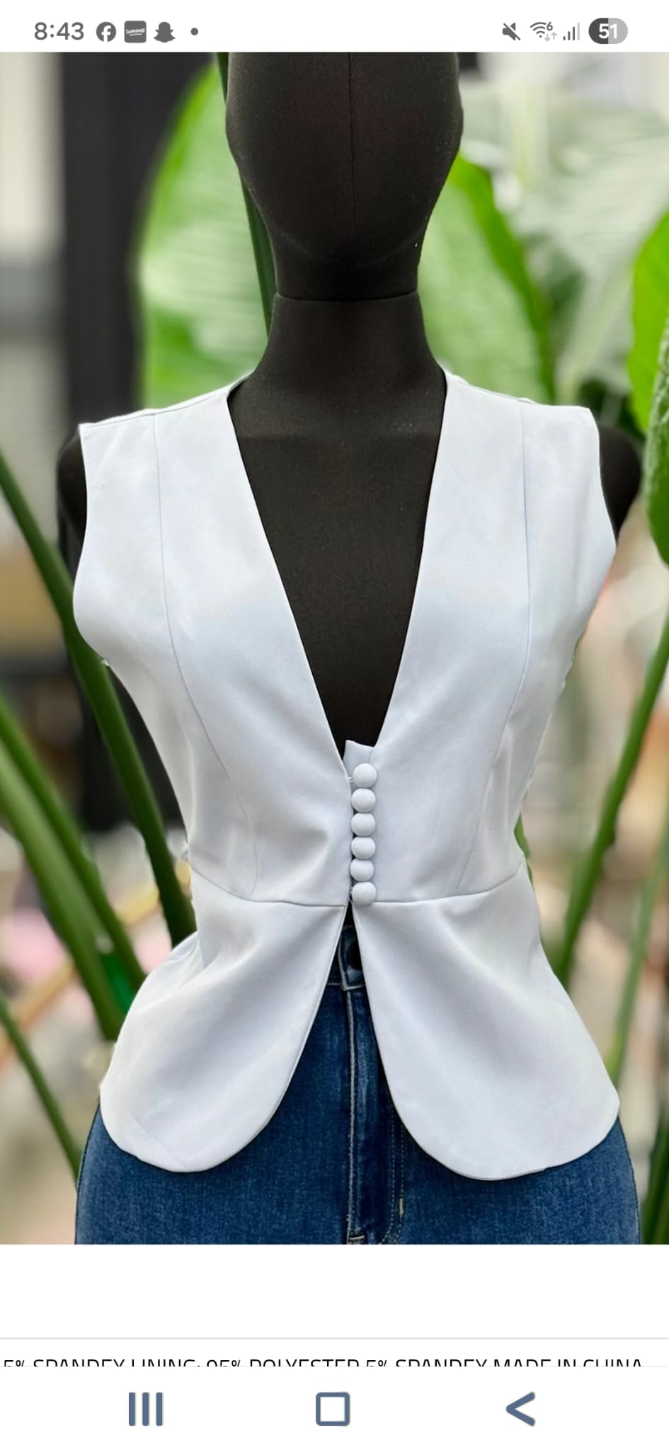 Chaleco/ Vest Elegante Muy Muy - Disponible en Blanco y Negro