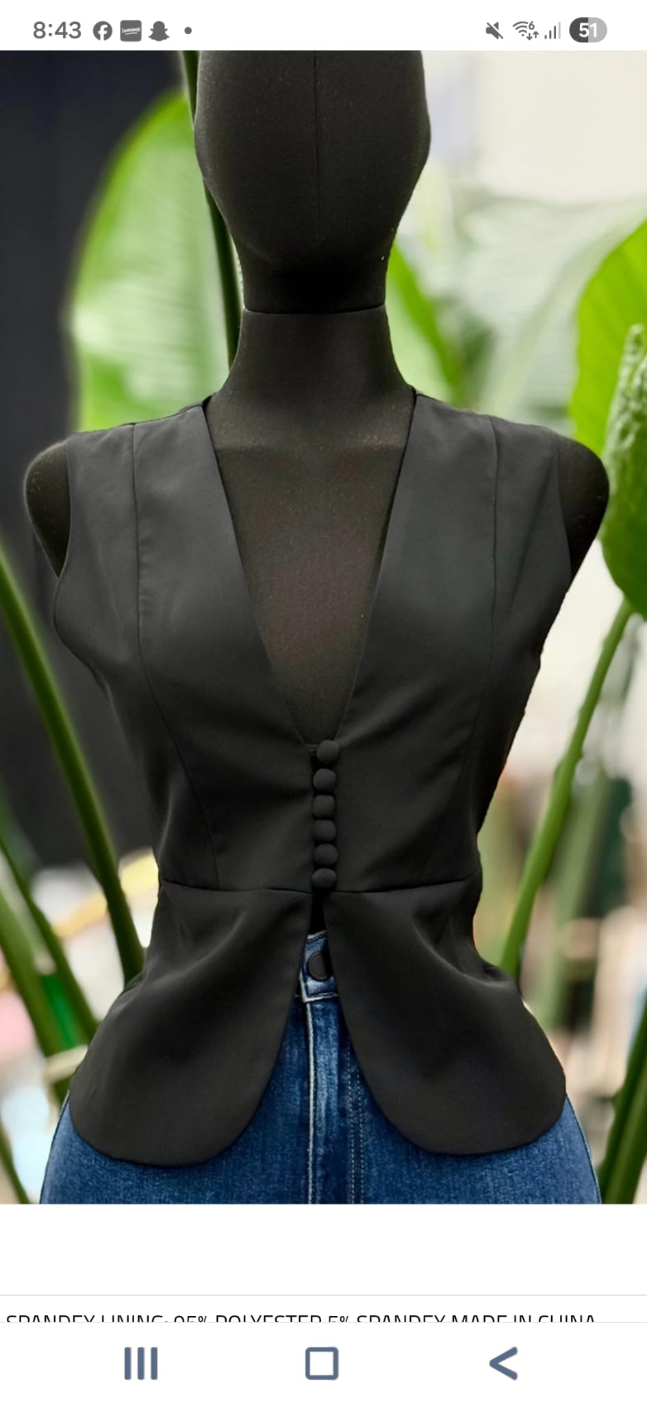 Chaleco/ Vest Elegante Muy Muy - Disponible en Blanco y Negro