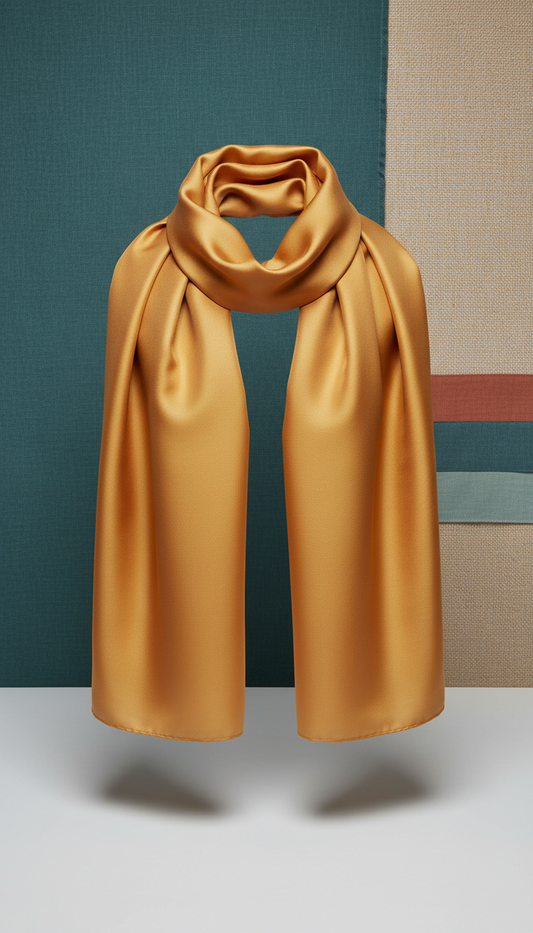 Amber gold silk scarf