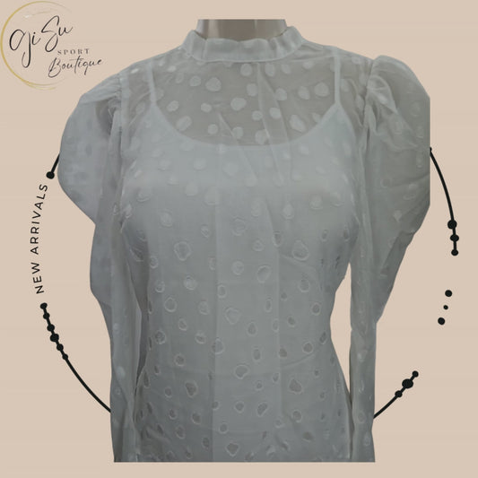 Long Sleve White Top With basic