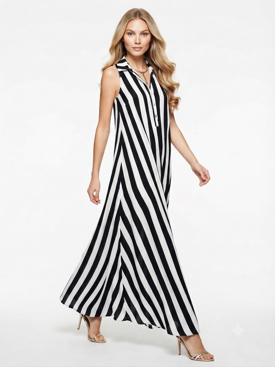 Vestido Italiano a Rayas con Correa — One Size (S-L)