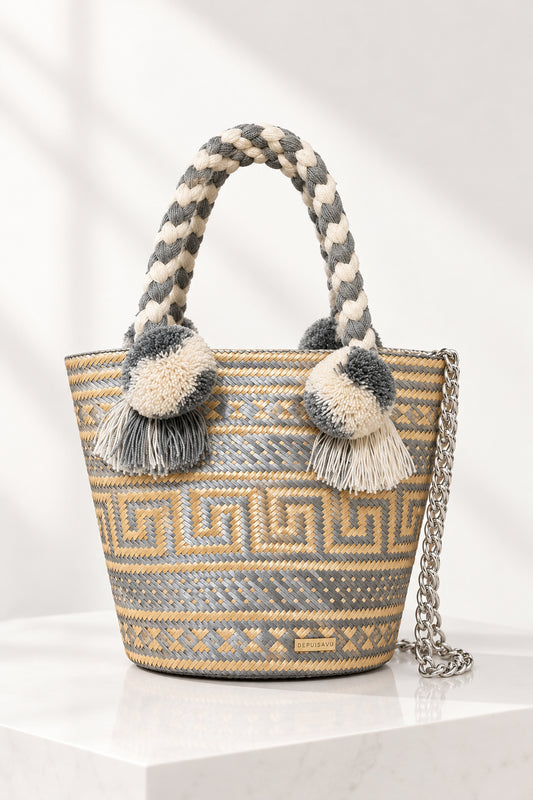 Bolso Boho Chic – Gris Pequeño