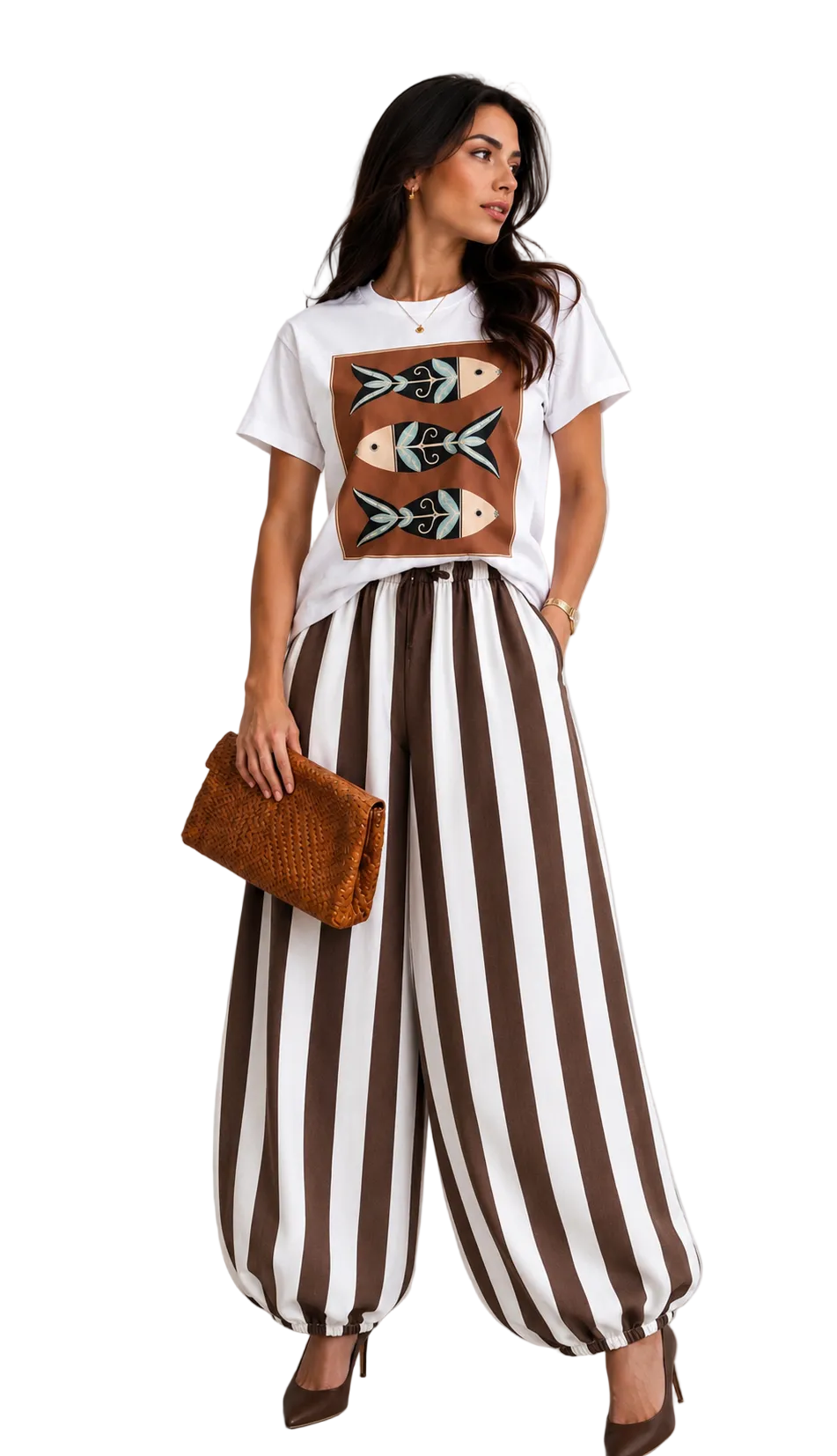 Blusa Italiana Estampado Sardinas — One Size