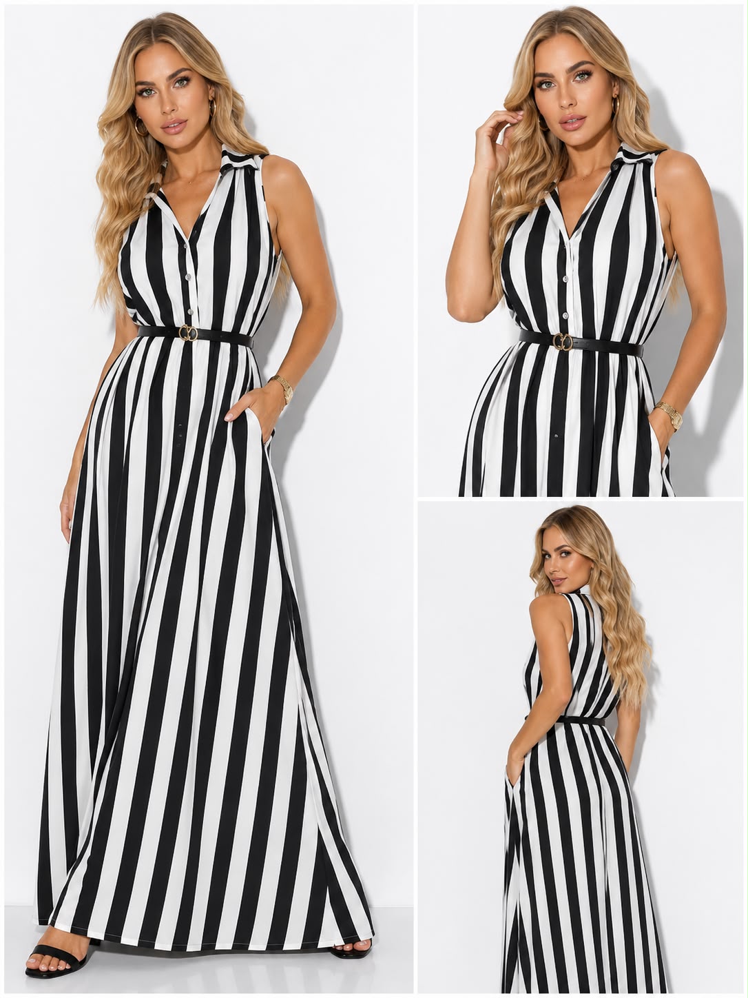 Vestido Italiano a Rayas con Correa — One Size (S-L)