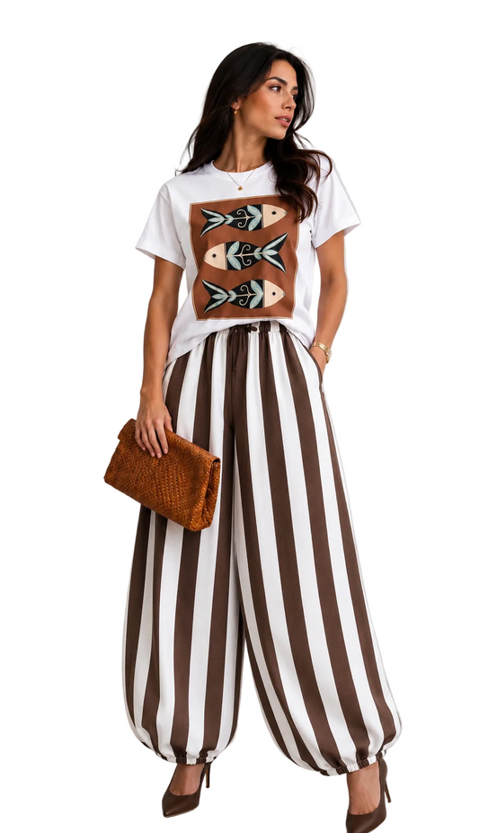 Pantalón Italiano a Rayas — Estilo Jogger